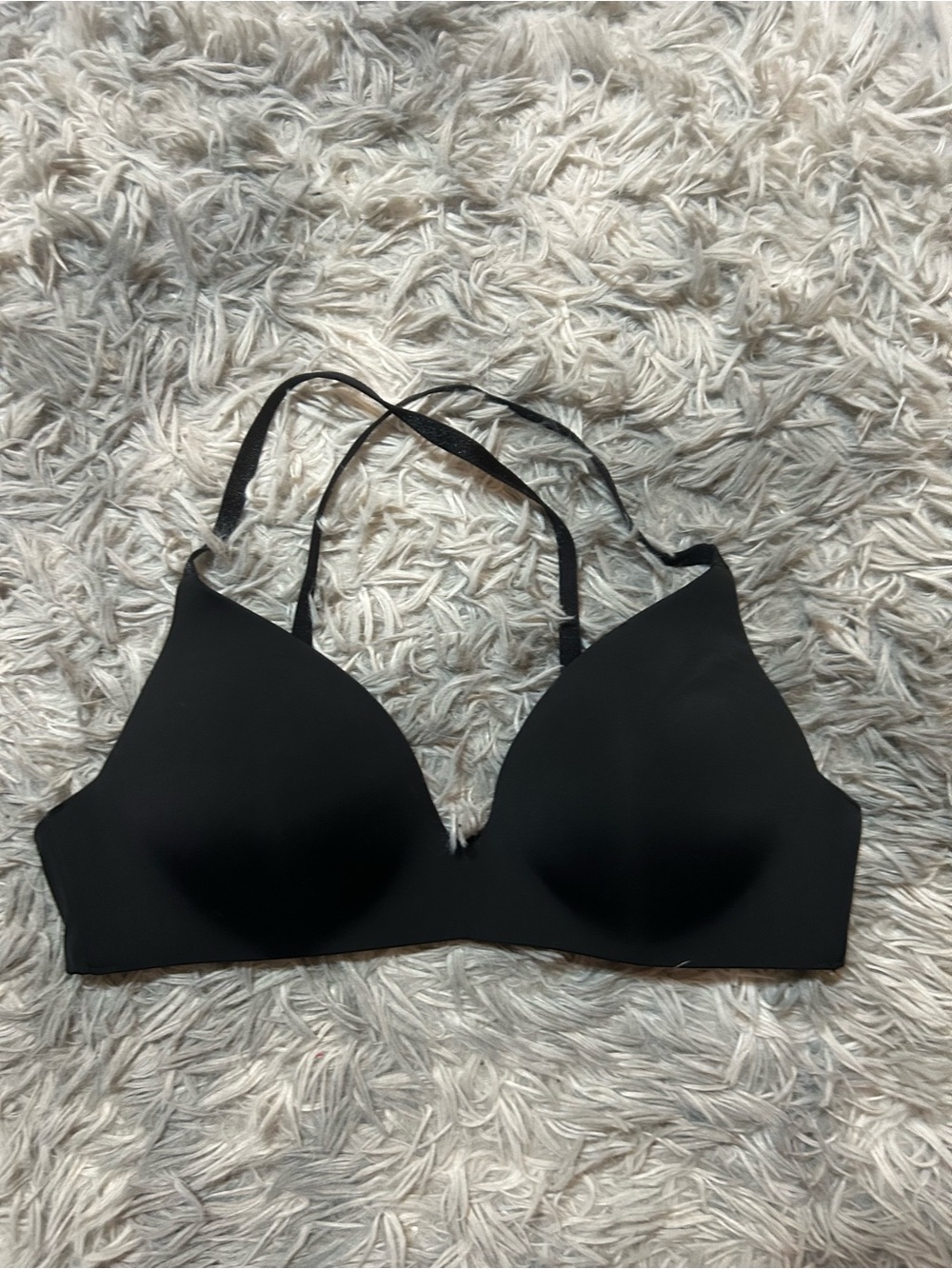 Black Smooth Lightly Padded T-Shirt Bra - Unbranded